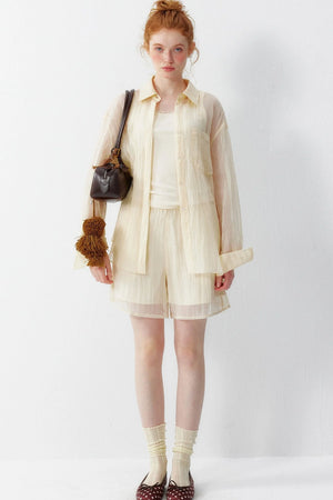 Korean Lightweight Summer Blouse Set-Up