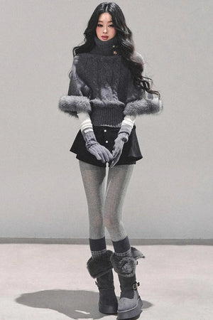 Korean Mohair Turtleneck Sweater