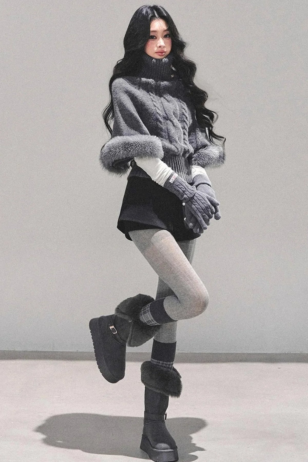 Korean Mohair Turtleneck Sweater
