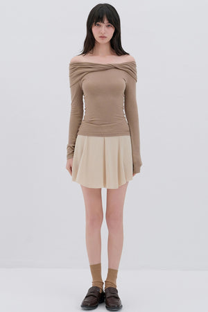 Korean Pleated Midi Skirt