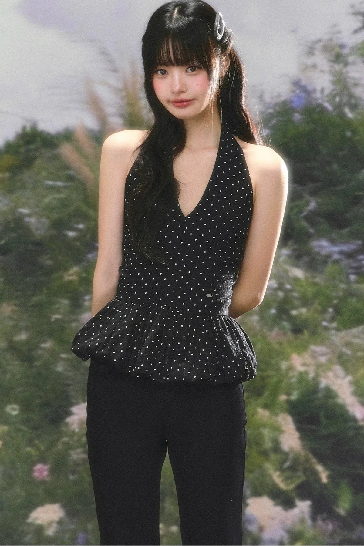 Korean Polka-Dot Ruffled Camisole