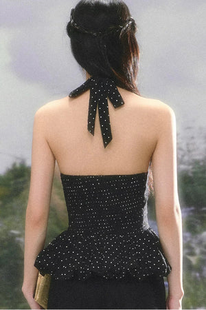 Korean Polka-Dot Ruffled Camisole