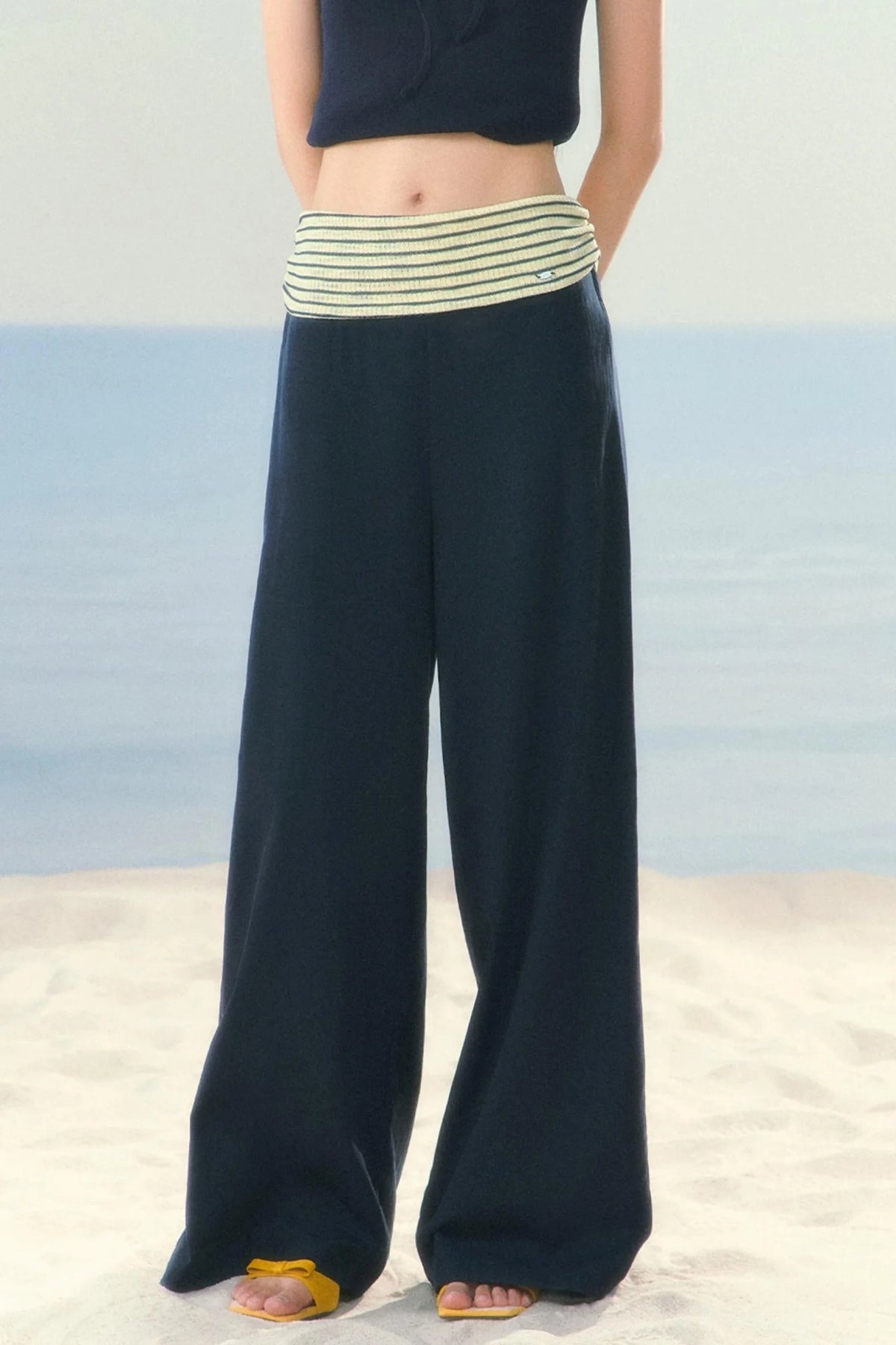 Korean Striped Wide-Leg Pants