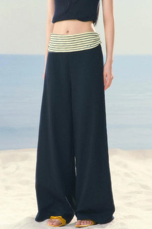 Korean Striped Wide-Leg Pants