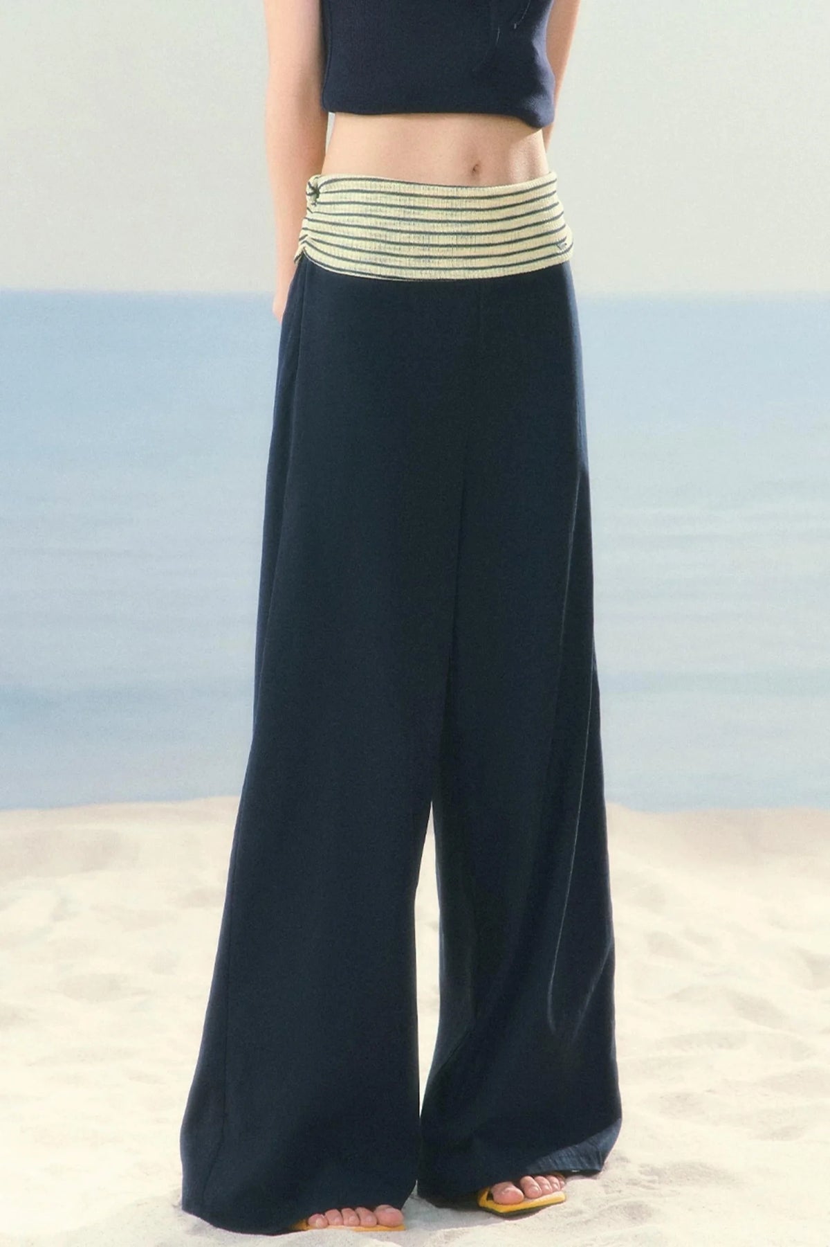 Korean Striped Wide-Leg Pants
