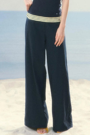 Korean Striped Wide-Leg Pants