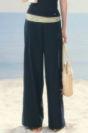 Korean Striped Wide-Leg Pants