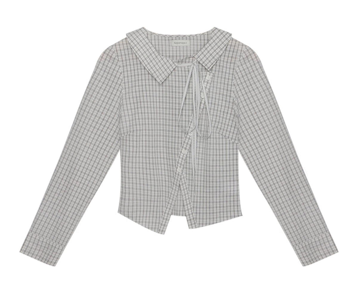 Korean Style Grid Mini Skirt Set-Up