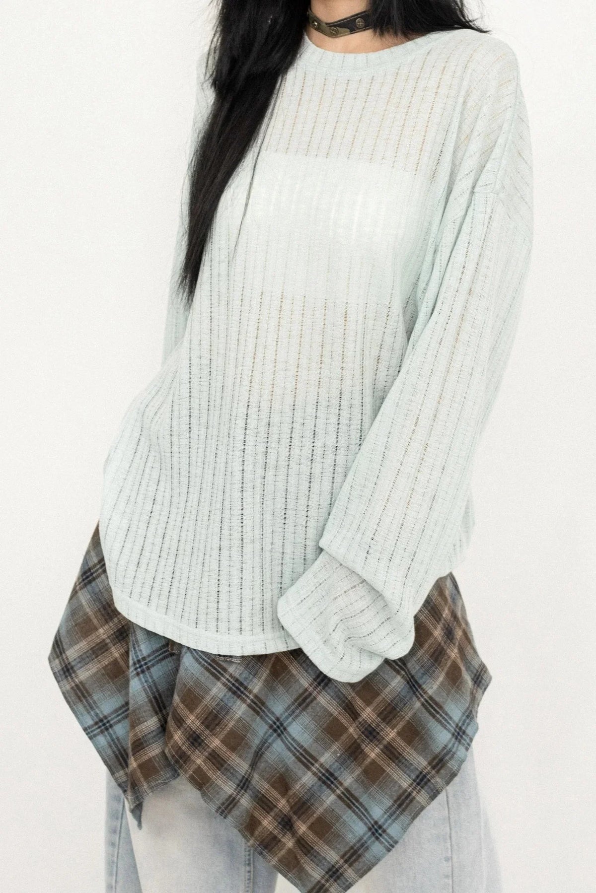 Korean Style Sheer Blouse