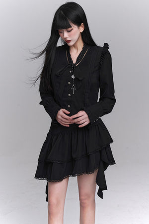Korean Style Shirt & Skirt Set-Up
