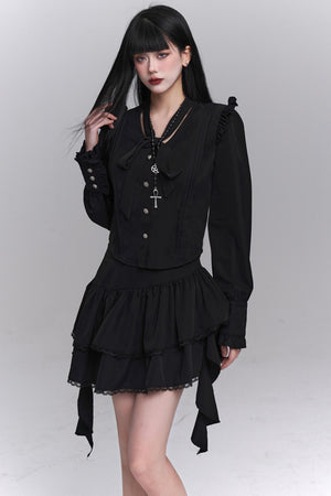 Korean Style Shirt & Skirt Set-Up