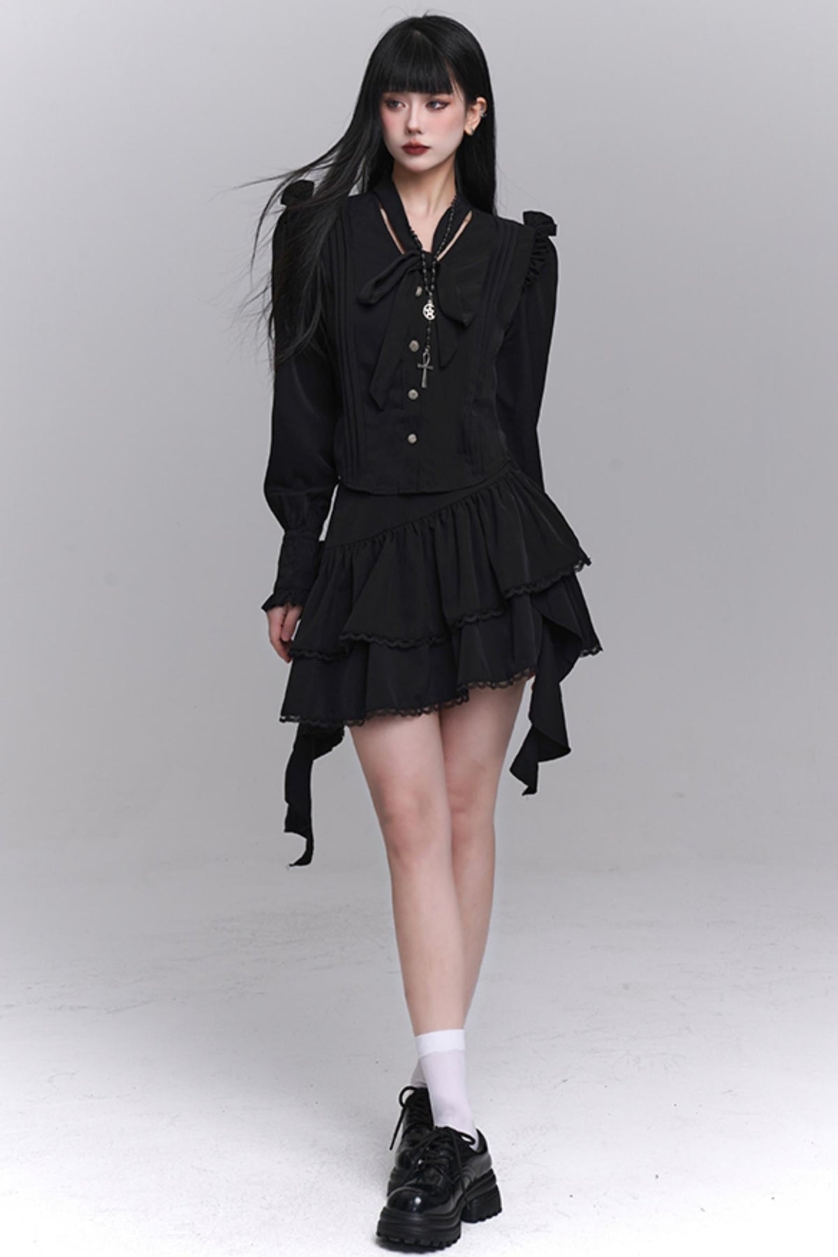 Korean Style Shirt & Skirt Set-Up