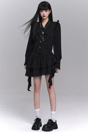 Korean Style Shirt & Skirt Set-Up