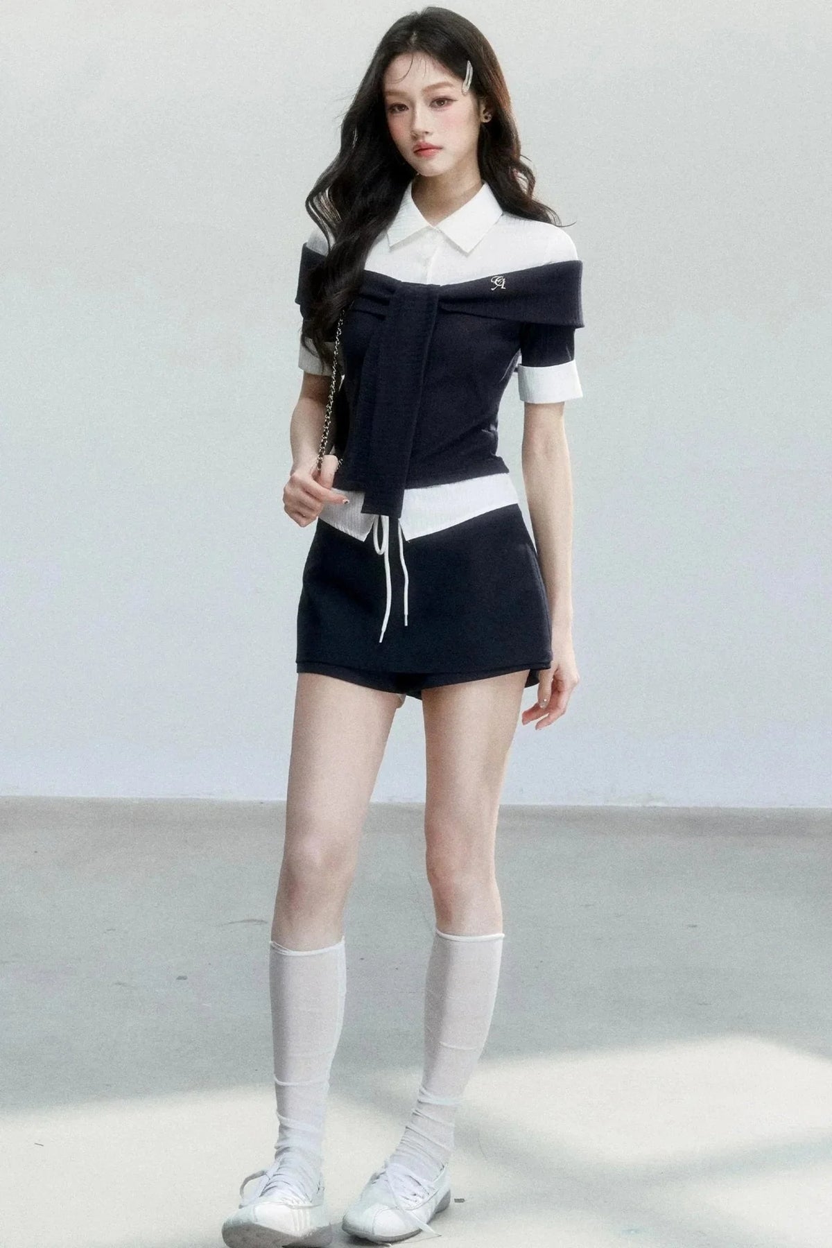 Korean Tie-Waist Blouse Set-Up