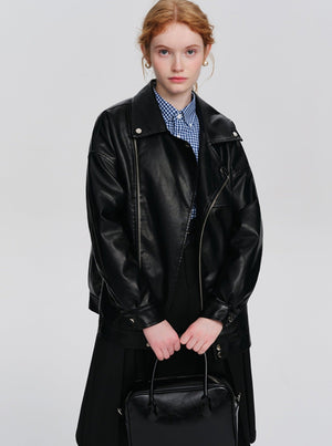Korean version short leather jacket