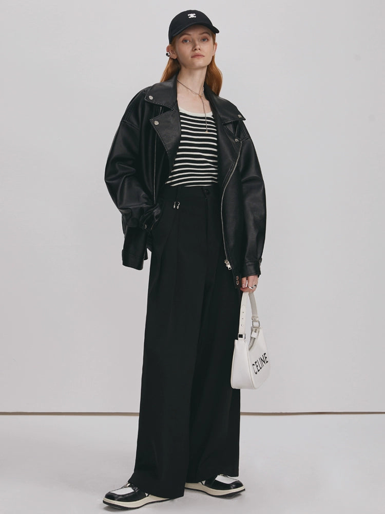 Korean version short leather jacket