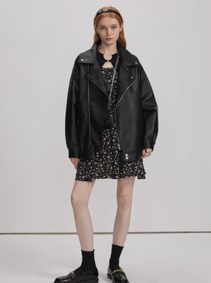 Korean version short leather jacket