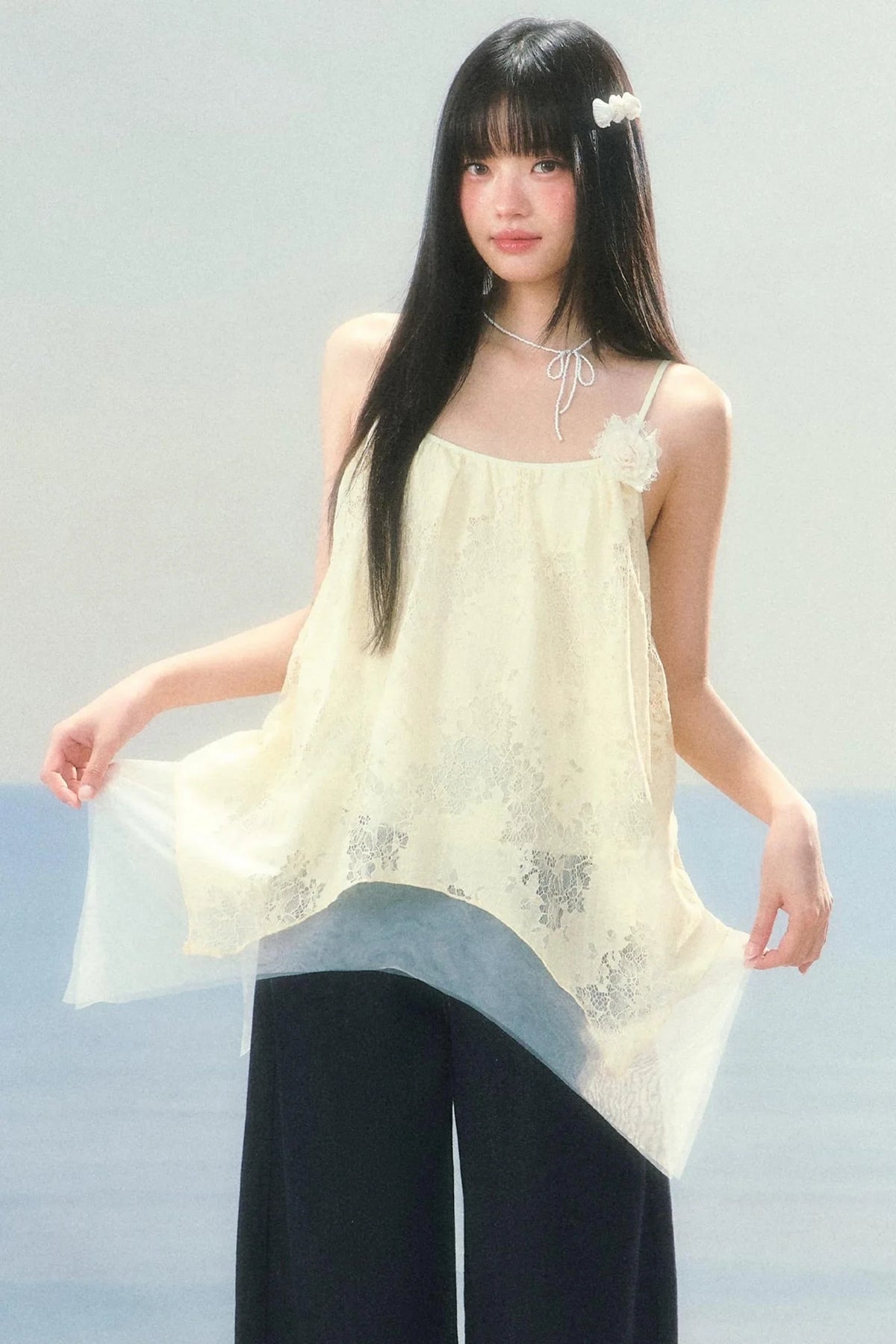 Lace Asymmetrical Hem Camisole
