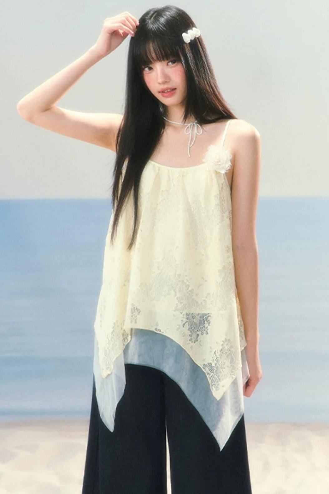Lace Asymmetrical Hem Camisole