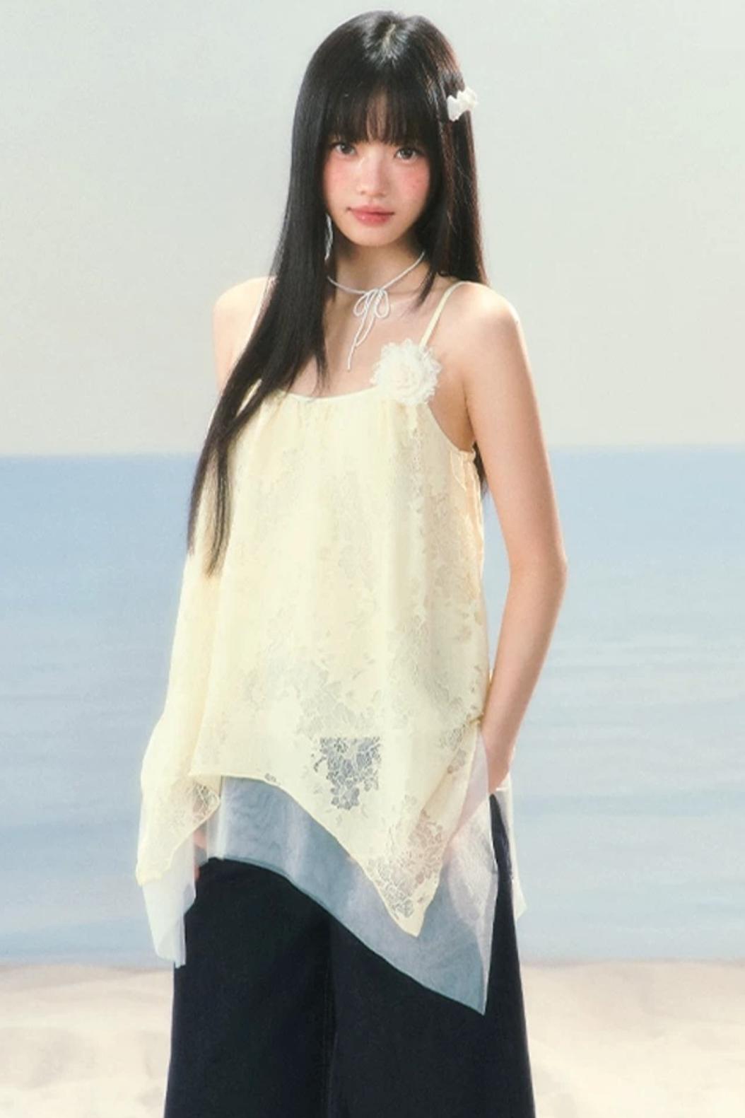 Lace Asymmetrical Hem Camisole