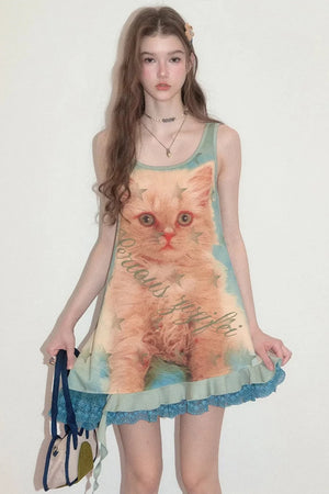 Lace Asymmetrical Hem Dress