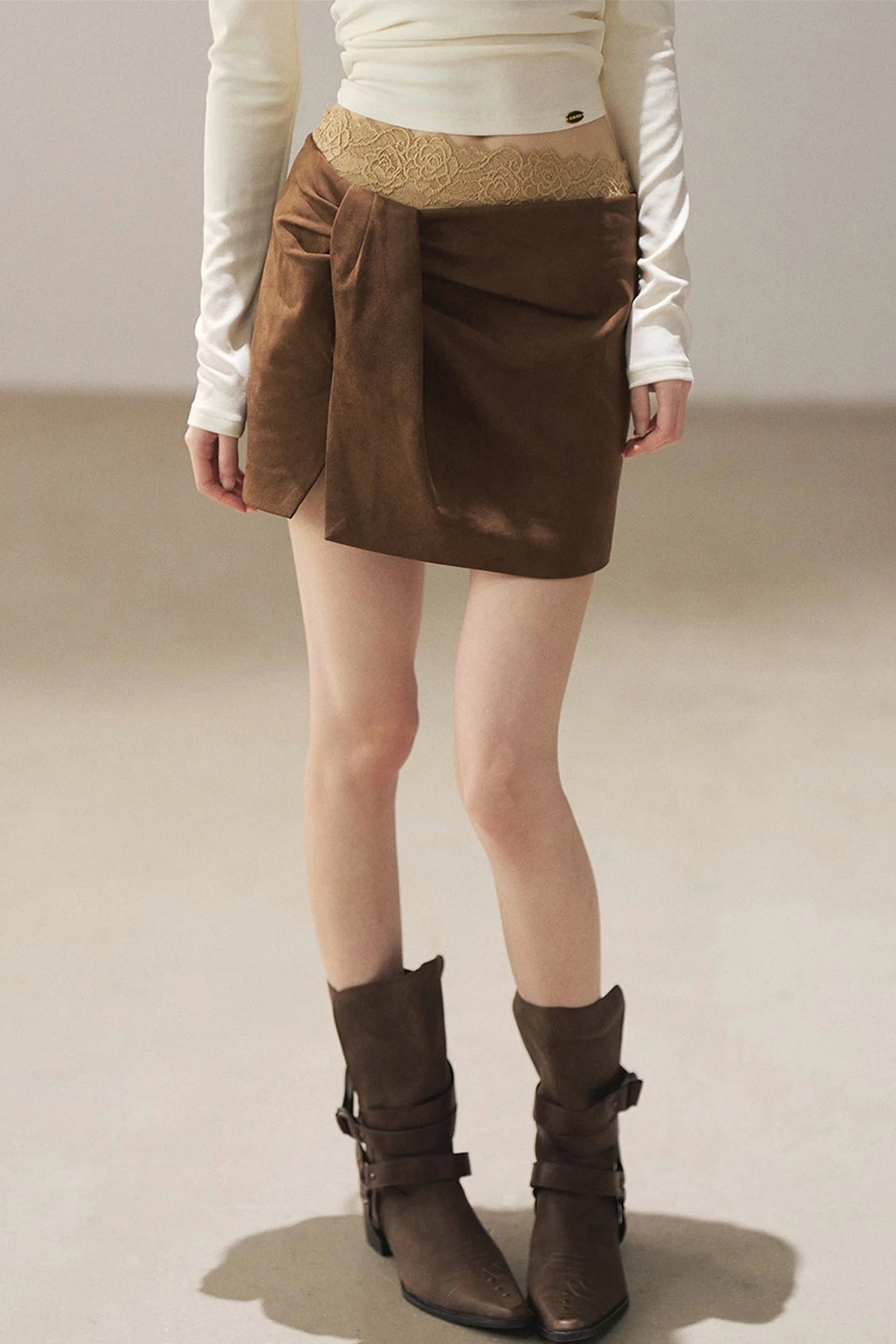 Lace Autumn Slit Skirt