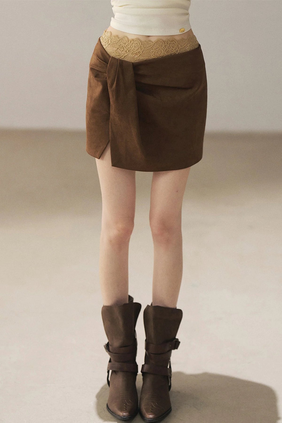 Lace Autumn Slit Skirt