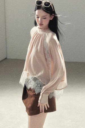 Lace Autumn Slit Skirt