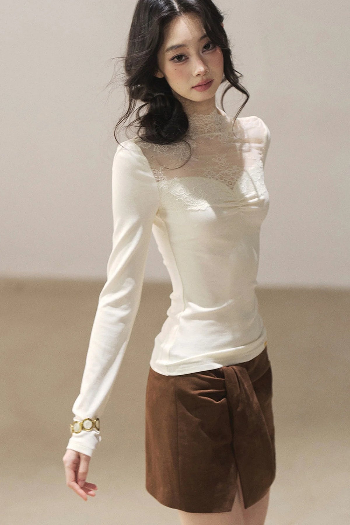 Lace Autumn Slit Skirt