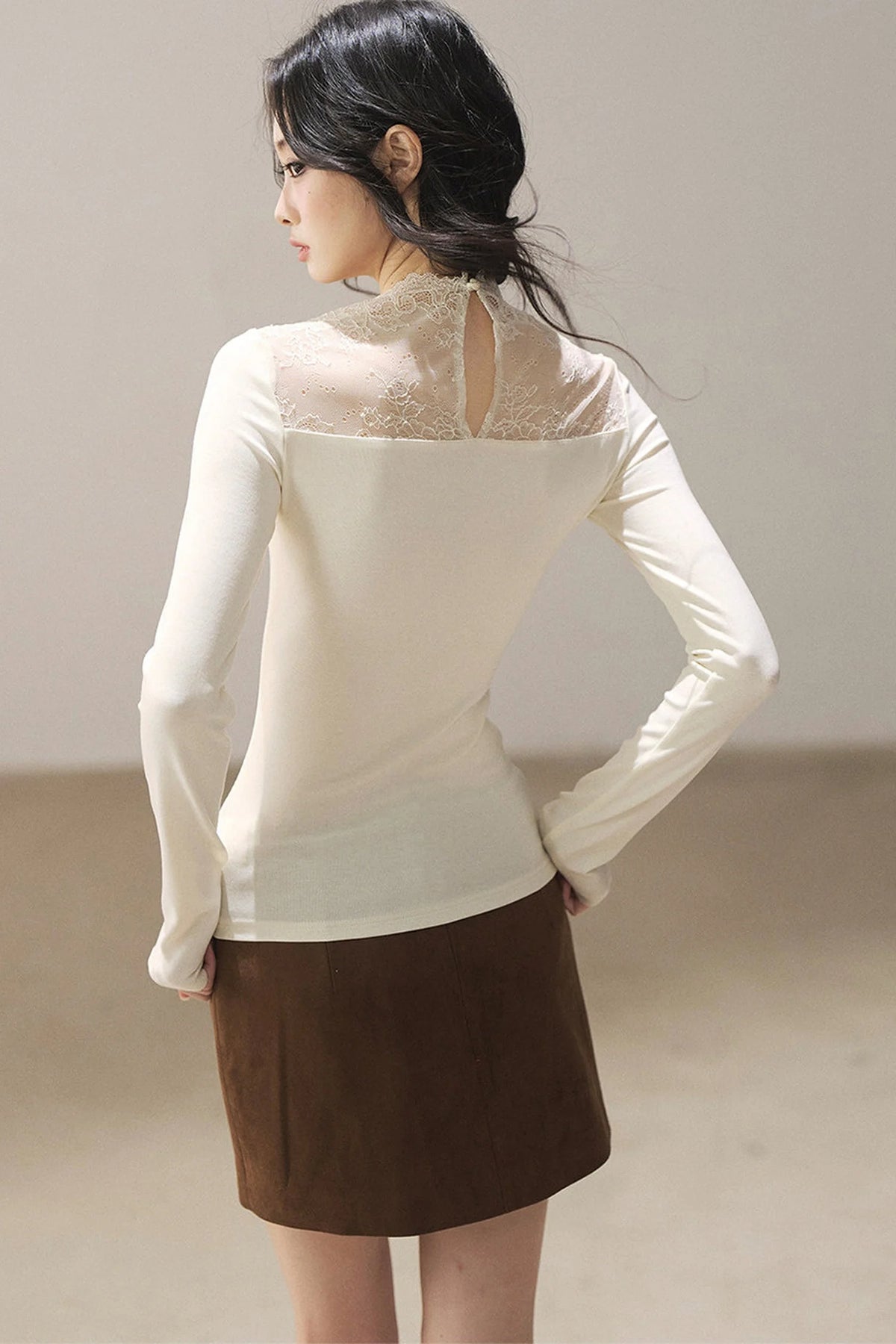 Lace Autumn Slit Skirt