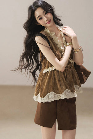 Lace Autumn Slit Skirt