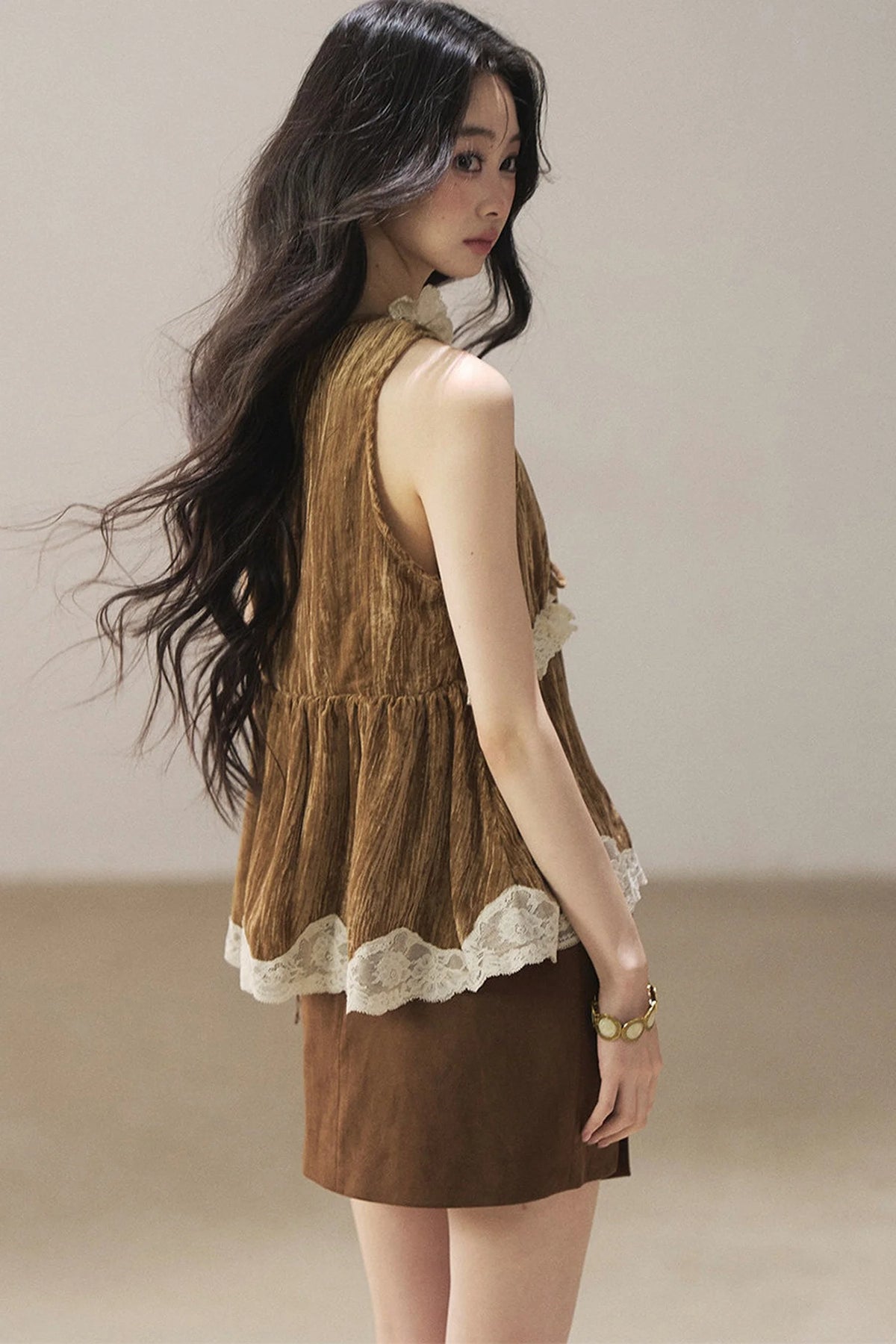 Lace Autumn Slit Skirt