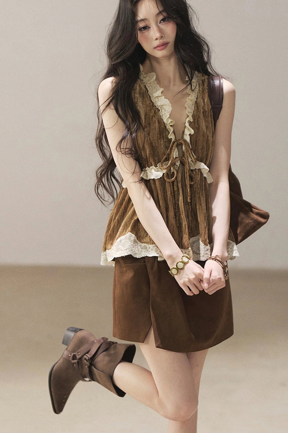 Lace Autumn Slit Skirt