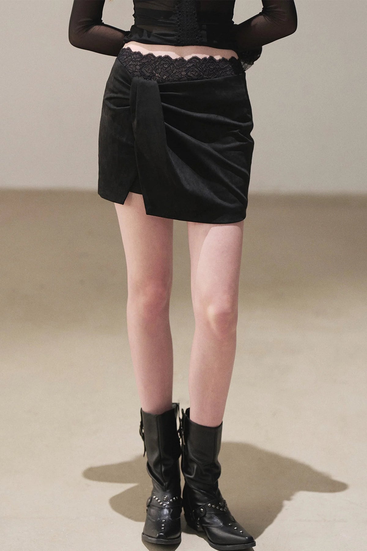 Lace Autumn Slit Skirt