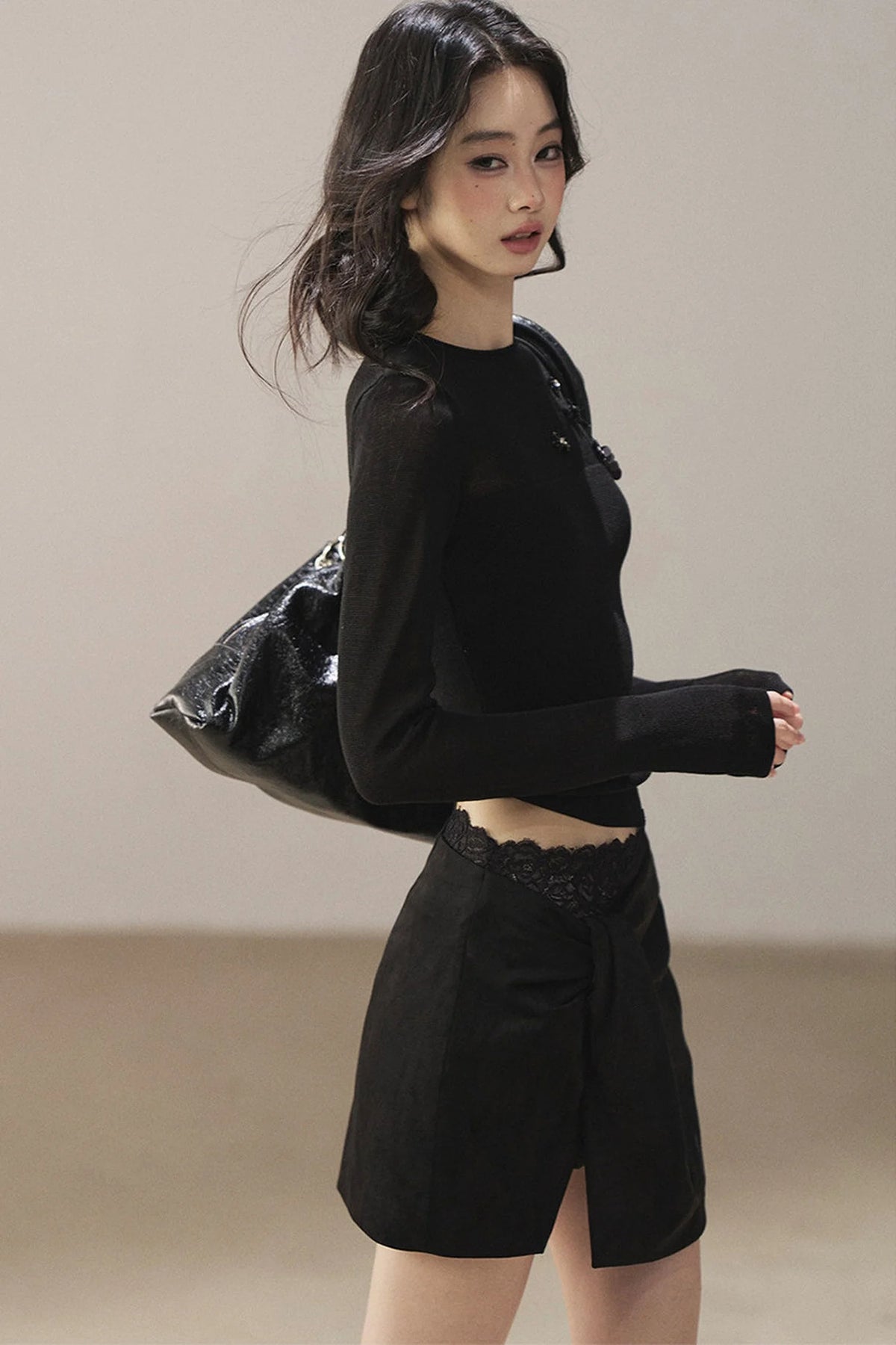 Lace Autumn Slit Skirt