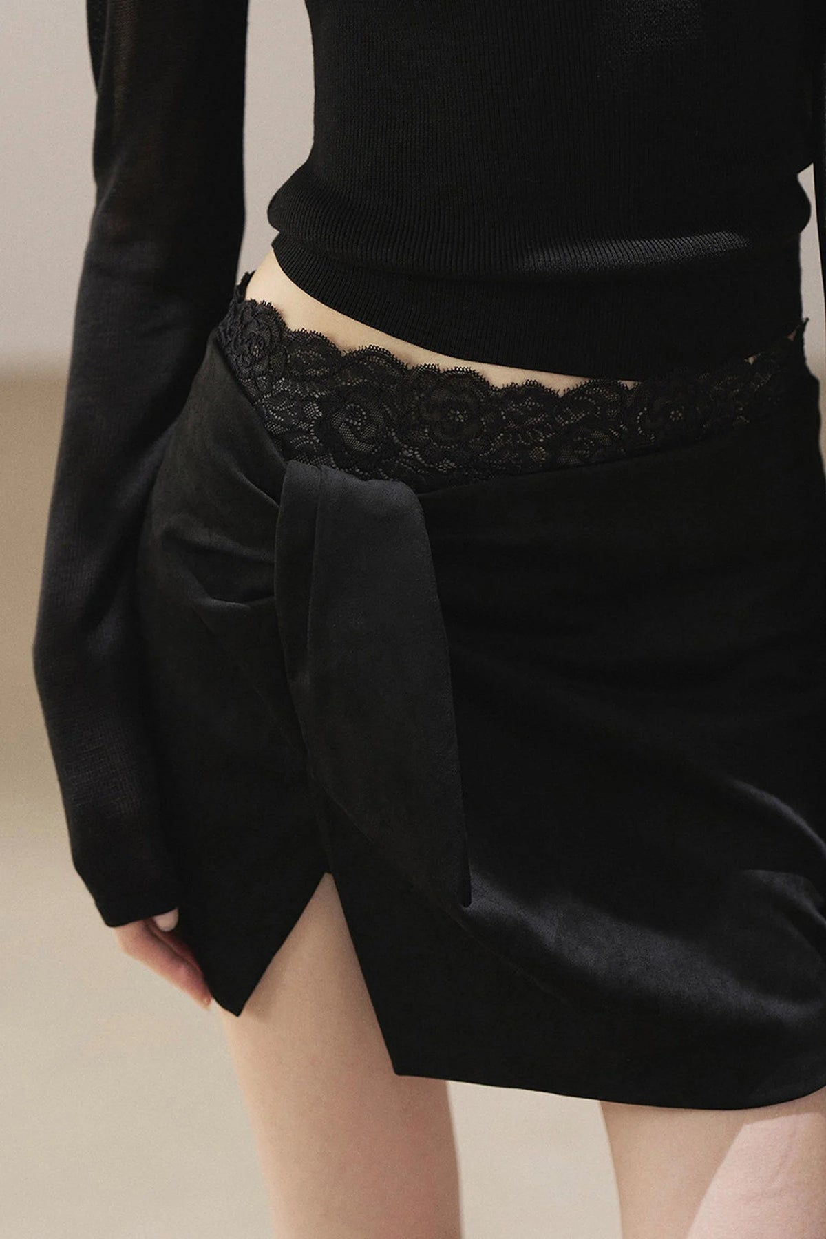 Lace Autumn Slit Skirt