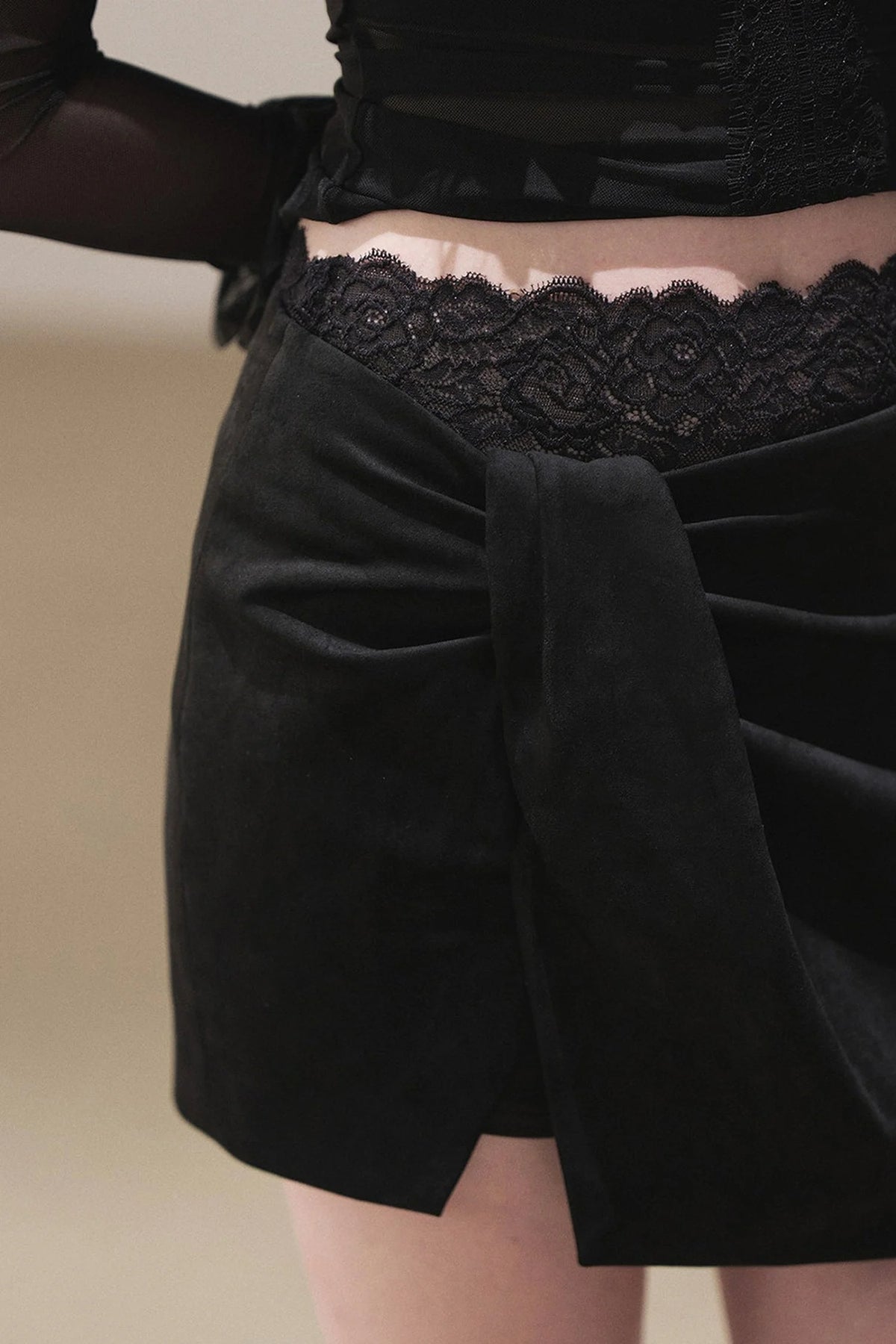 Lace Autumn Slit Skirt