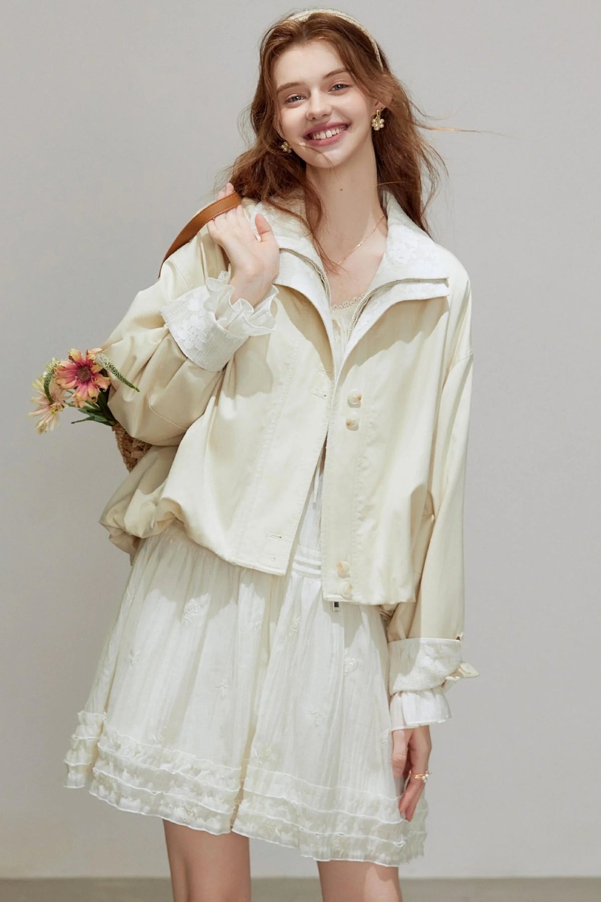 Lace Autumn Trench Coat