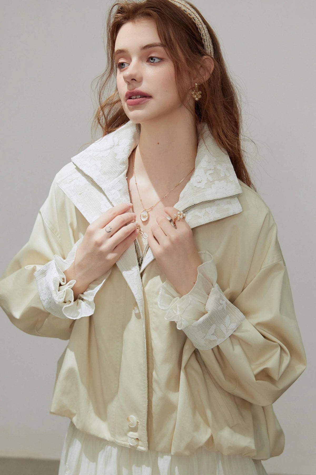 Lace Autumn Trench Coat