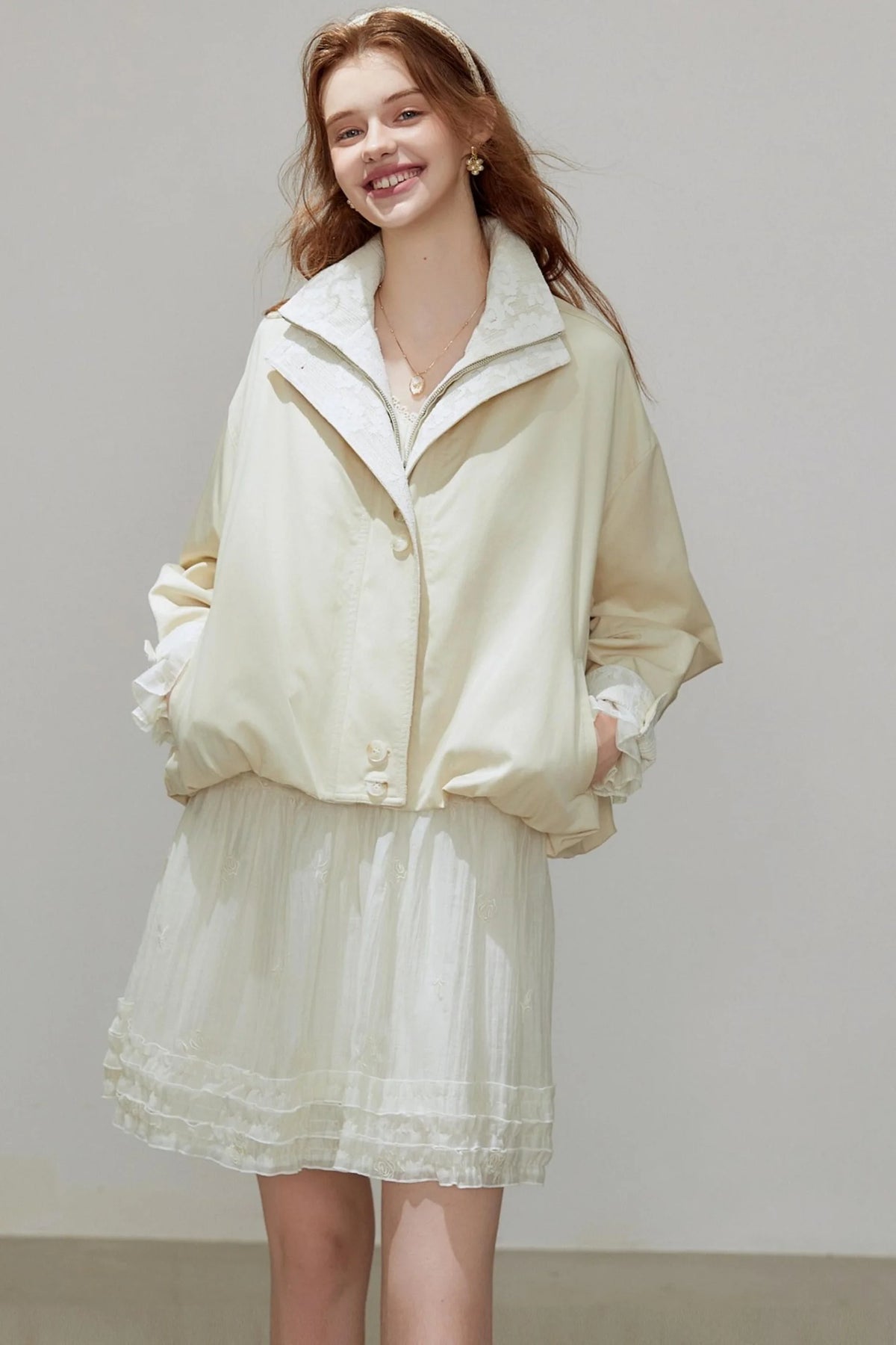 Lace Autumn Trench Coat