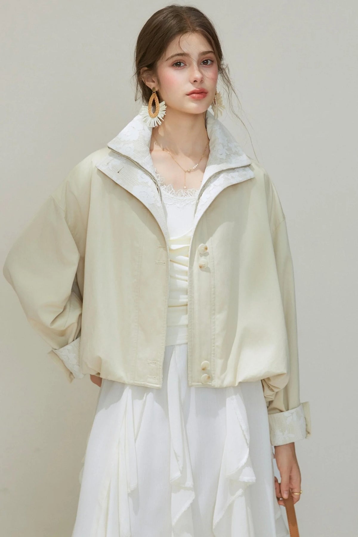 Lace Autumn Trench Coat