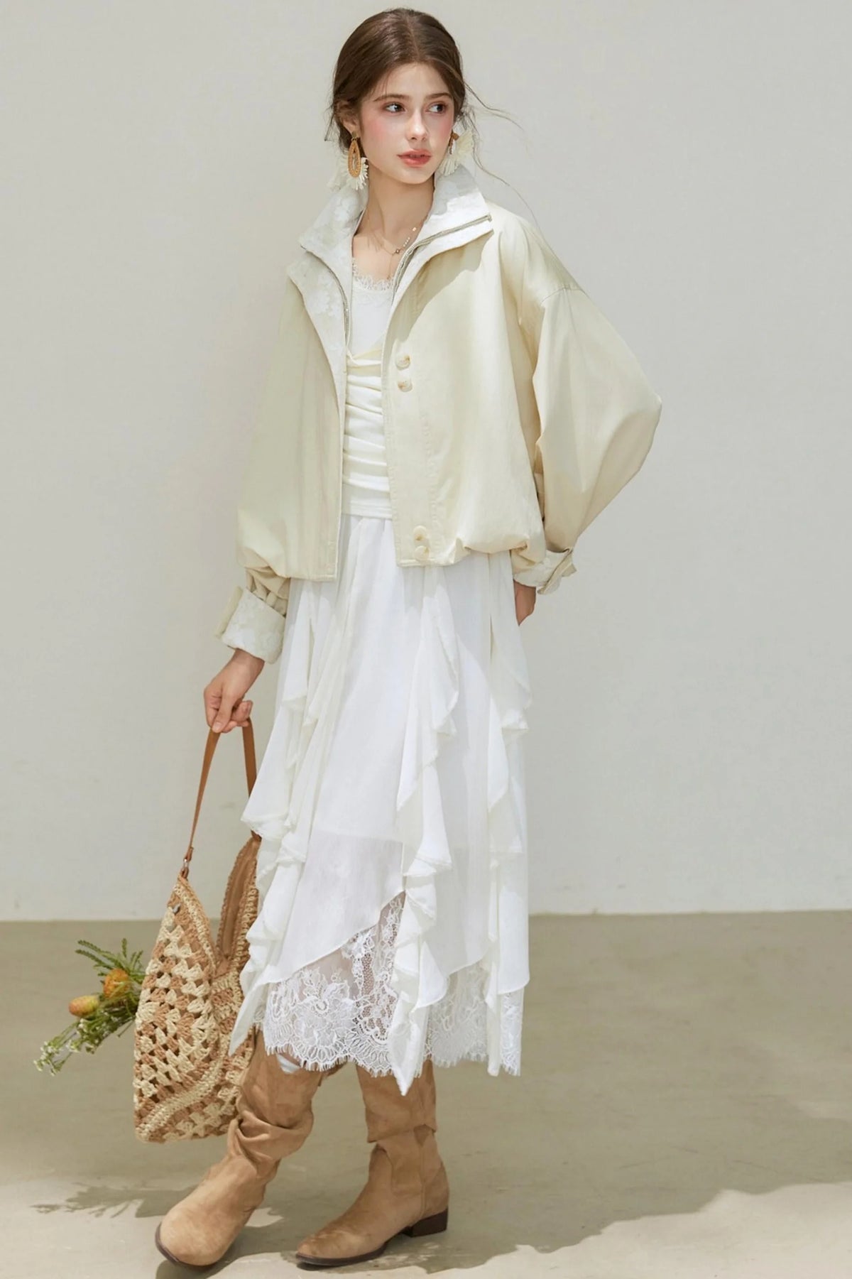 Lace Autumn Trench Coat