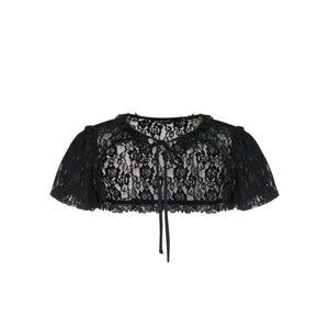 Lace Blouse French Retro Bud Sleeve Set