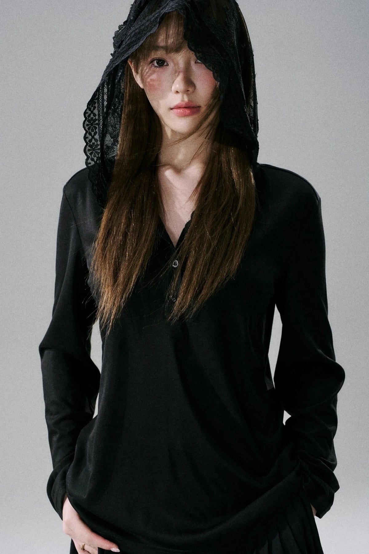 Lace Bow Loose Lyocell Top