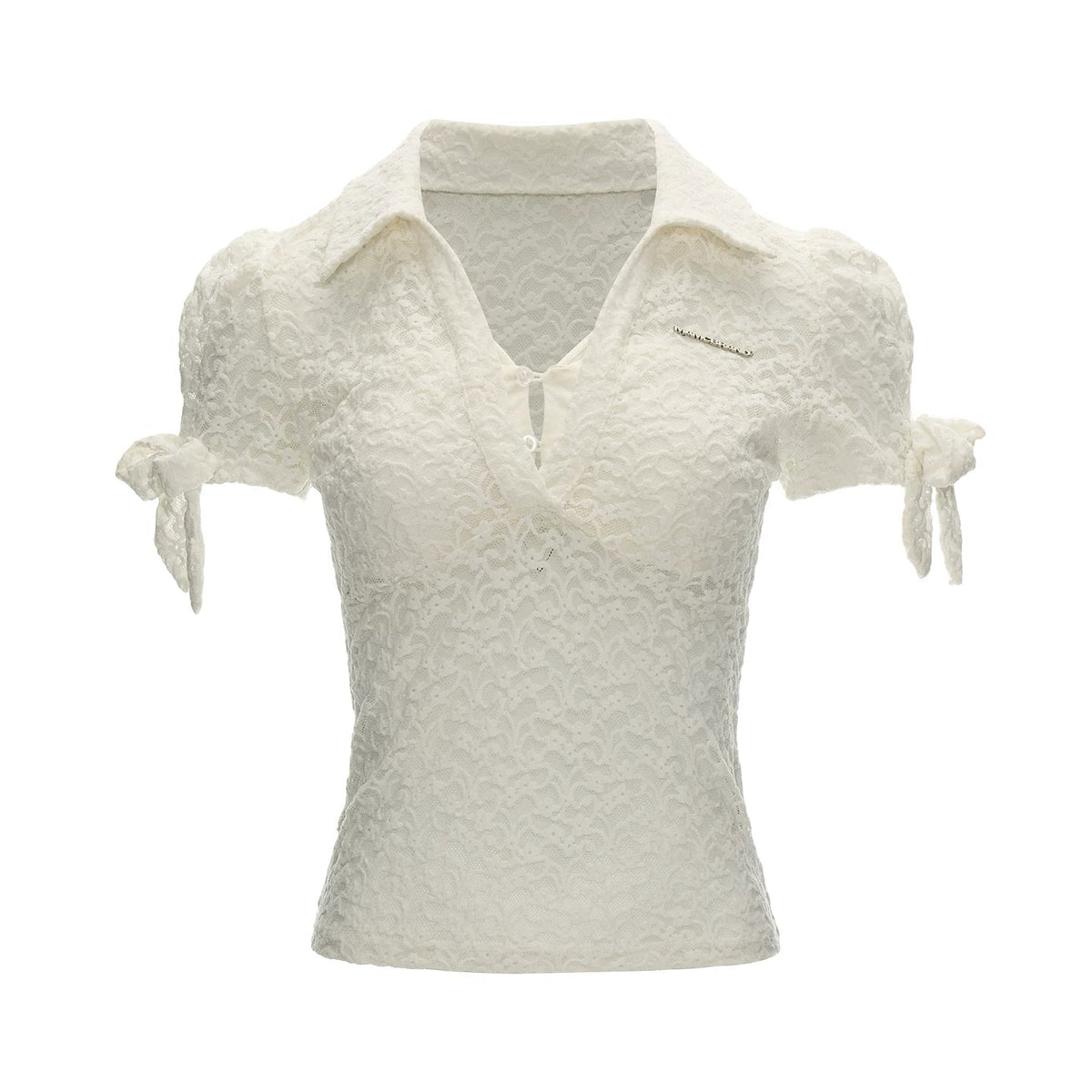 Lace Bow Puff Sleeve Top