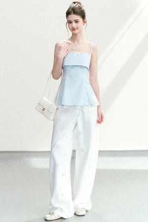 Lace Bow-Tie Camisole Top Set-Up
