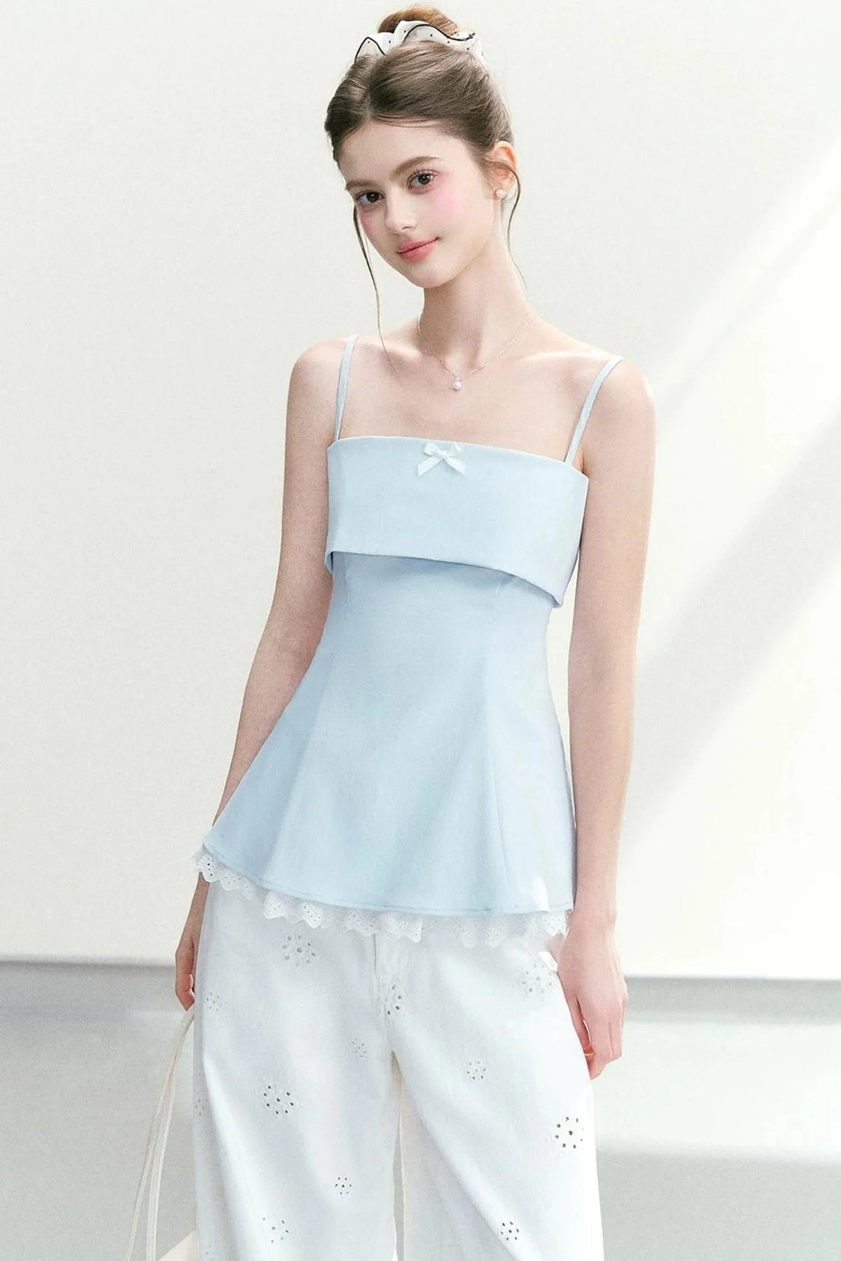 Lace Bow-Tie Camisole Top Set-Up