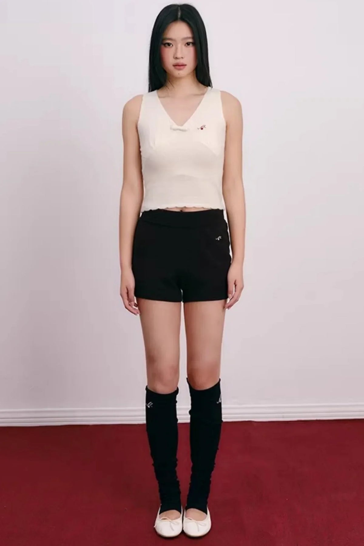 Lace Bowknot V-Neck Top