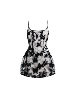 Lace Butterfly Slip Dress