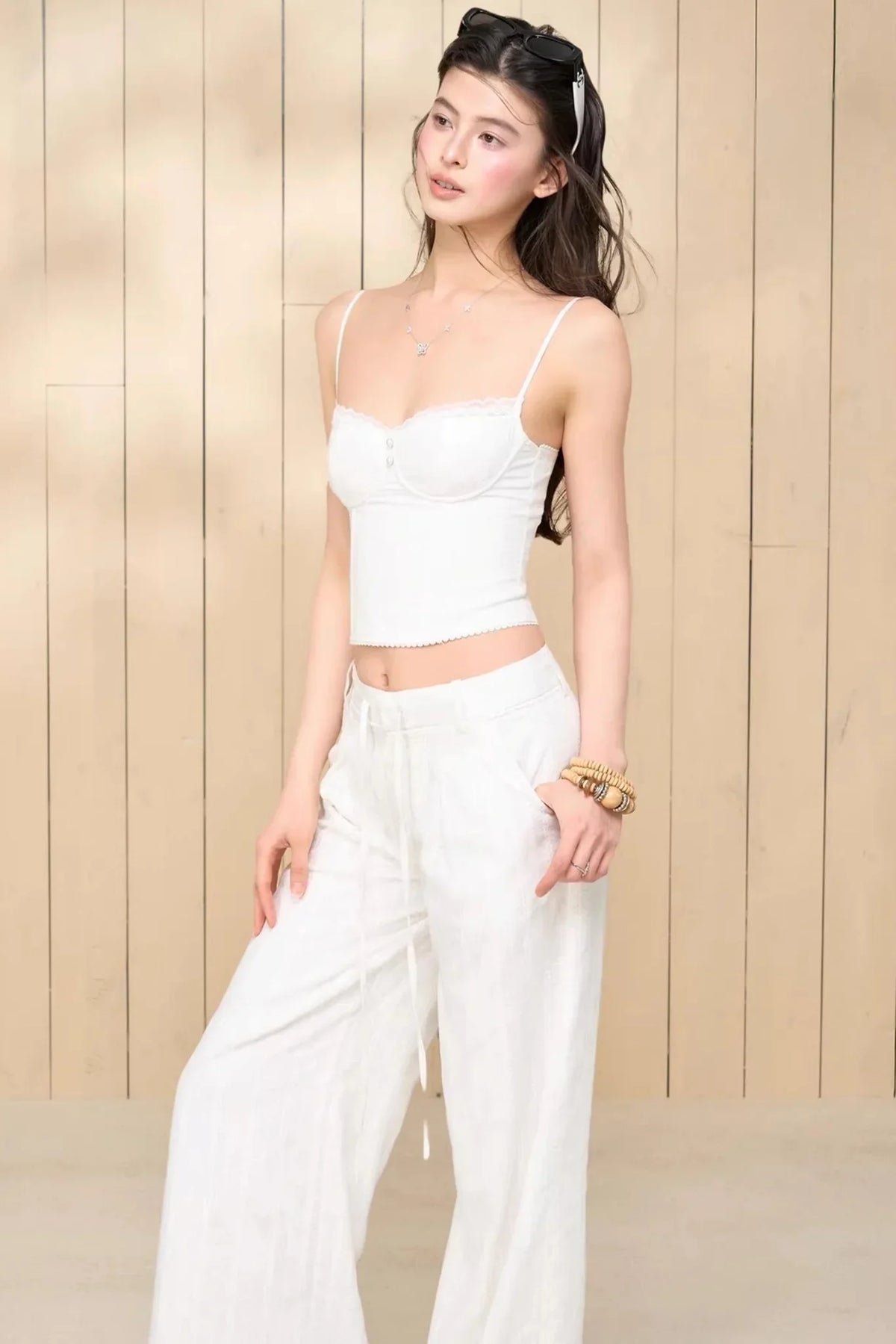 Lace Camisole Pants Suit Set-Up